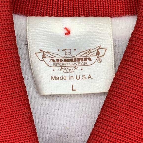 Vtg 90s Post Cereal Auburn Mens Size L Red Satin Nylon Employee Jacket USA Made - Picture 2 of 6